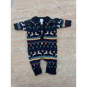 Hanna Andersson Baby Sz 3-6 mos. Holiday Christmas Sweater Romper Colorful